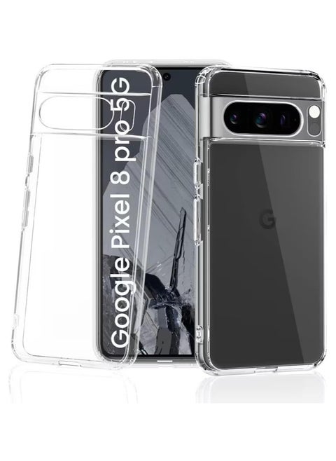 Google Pixel 8 Pro Clear Case Soft Flexible Slim fit Lightweight TPU Transparent Back Cover with Camera Protection Designed for Google Pixel 8 Pro