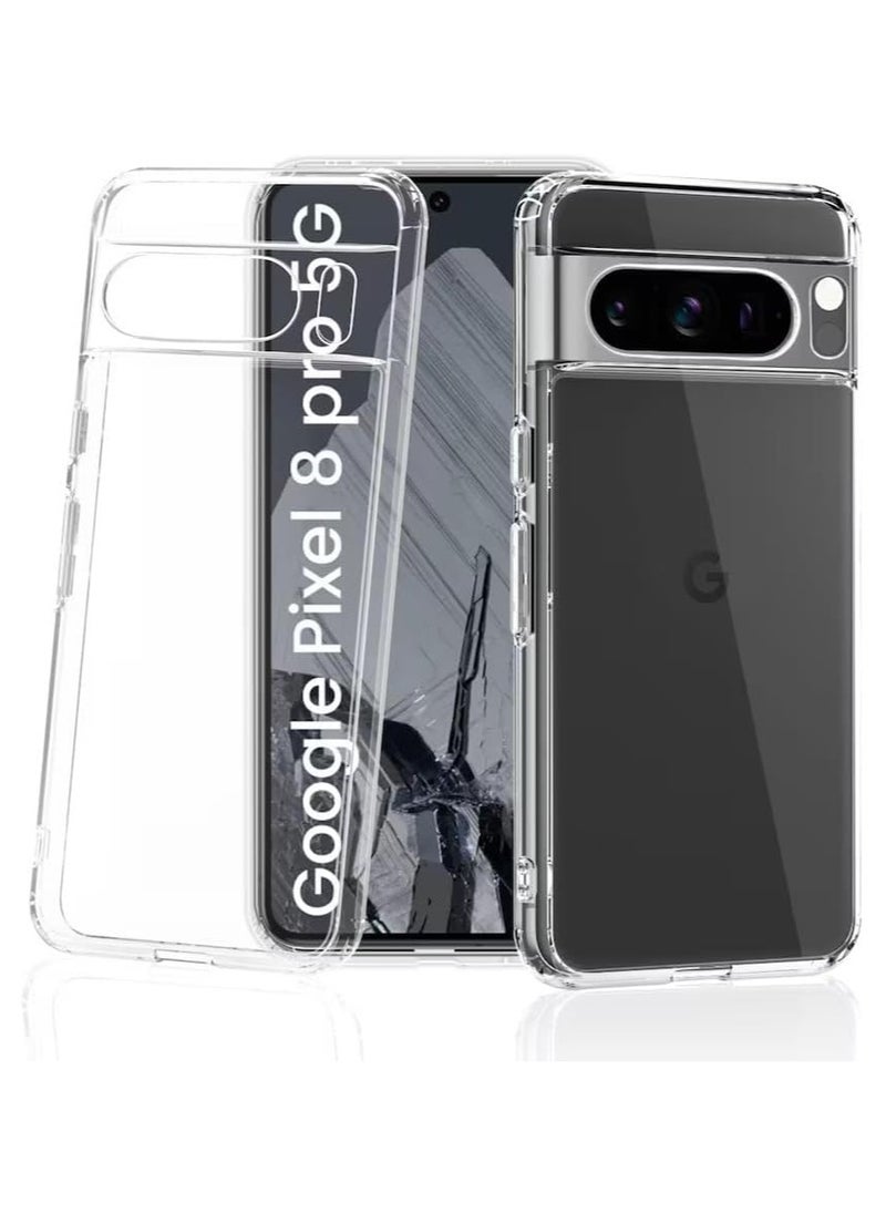 Generic - Google Pixel 8 Pro Clear Case Soft Flexible Slim fit Lightweight TPU Transparent Back Cover with Camera Protection Designed for Google Pixel 8 Pro - Image 1