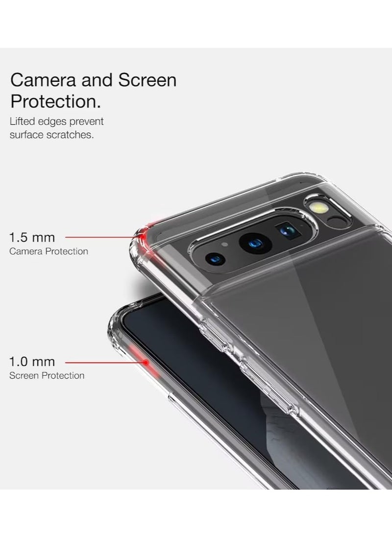 Generic - Google Pixel 8 Pro Clear Case Soft Flexible Slim fit Lightweight TPU Transparent Back Cover with Camera Protection Designed for Google Pixel 8 Pro - Image 1