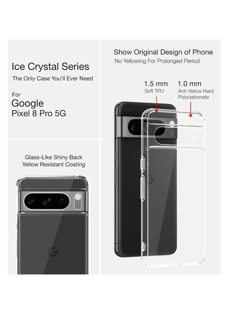 Generic - Google Pixel 8 Pro Clear Case Soft Flexible Slim fit Lightweight TPU Transparent Back Cover with Camera Protection Designed for Google Pixel 8 Pro - Image 1