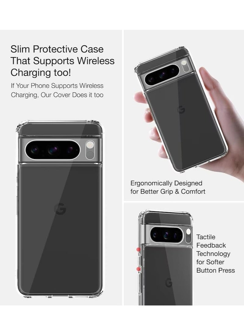 Generic - Google Pixel 8 Pro Clear Case Soft Flexible Slim fit Lightweight TPU Transparent Back Cover with Camera Protection Designed for Google Pixel 8 Pro - Image 1