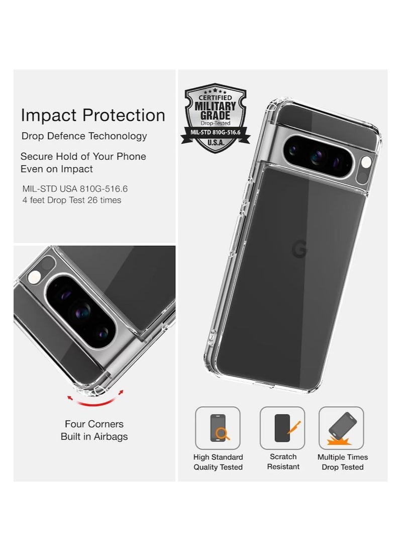Generic - Google Pixel 8 Pro Clear Case Soft Flexible Slim fit Lightweight TPU Transparent Back Cover with Camera Protection Designed for Google Pixel 8 Pro - Image 1