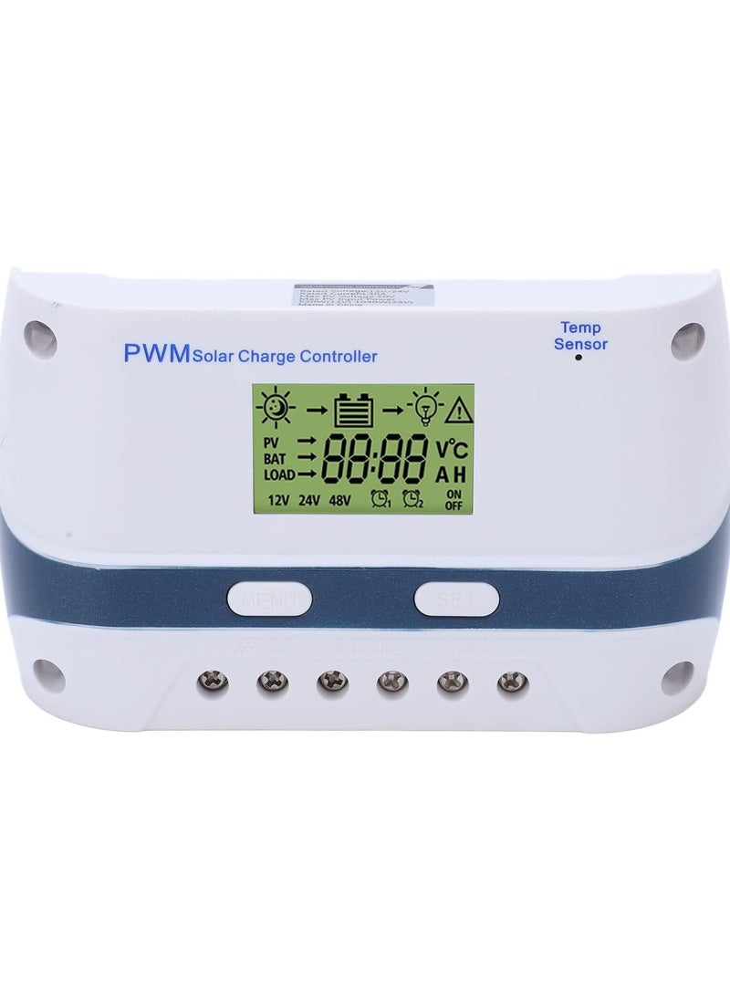 Solar Panel Charge Controller for RV Yachts, MPPT Solar Charge Controller 50A 12V 24V 48V PWM Solar Charge Controller