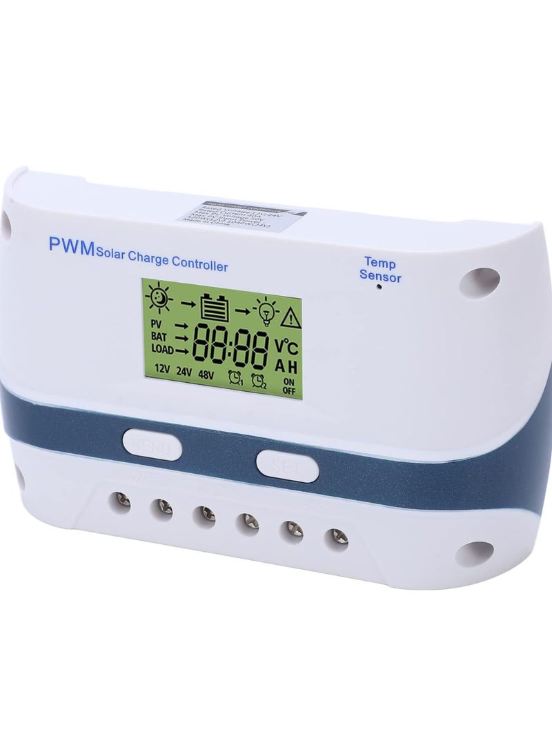 Solar Panel Charge Controller for RV Yachts, MPPT Solar Charge Controller 50A 12V 24V 48V PWM Solar Charge Controller