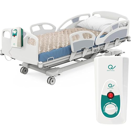 Q DEVICES Anti-Decubitus Air Mattress with Electric Pump for Bedsore Prevention – Alternating Pressure Medical Grade Bubble Pad for Patients, Beige - 1 Year Replacement Warranty - Image 1