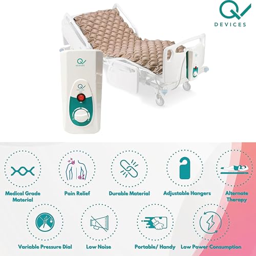 Q DEVICES Anti-Decubitus Air Mattress with Electric Pump for Bedsore Prevention – Alternating Pressure Medical Grade Bubble Pad for Patients, Beige - 1 Year Replacement Warranty - Image 2