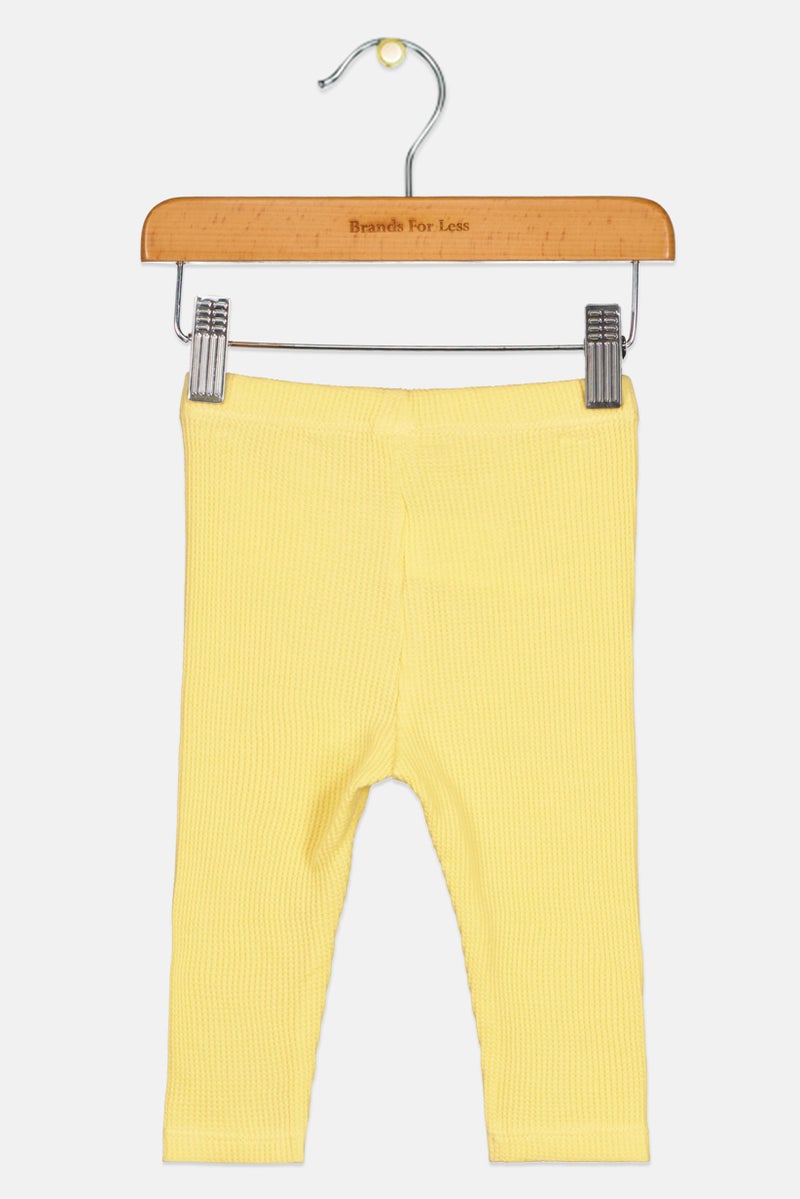 Cool Club بنطال ليغينغ مزخرف للفتيات، أصفر - Image 2