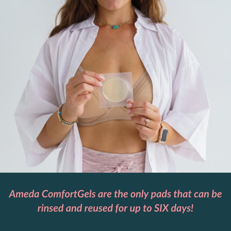 Ameda ComfortGel HydroGel Soothing Nursing Pads | Breast Pads | Hydrogel Nipple Pads for Breastfeeding | Reusable Cooling Nipple Gel Pads | Breastfeeding Supplies Nursing Gel Pads | 2 Pair (4 Count) - Image 2