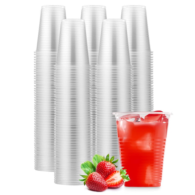 Munfix 500 Pack 7 Oz Clear Plastic Cups Disposable Drinking Cups Plastic Party Cups Transparent Plastic Cups Bulk for Birthday Parties Picnics Ceremonies and All Events
