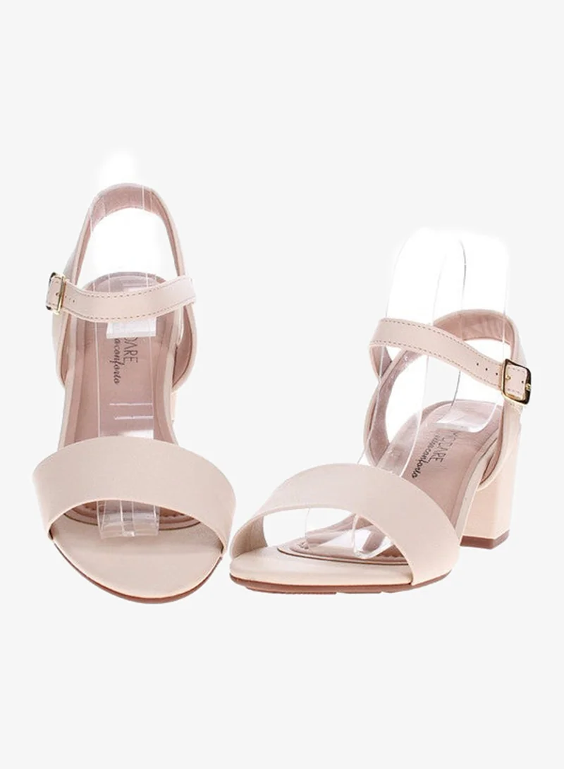 Modare  Modare Ladies Mid Heel Sandals Beige | Made In Brazil for Women | Best Price UAE