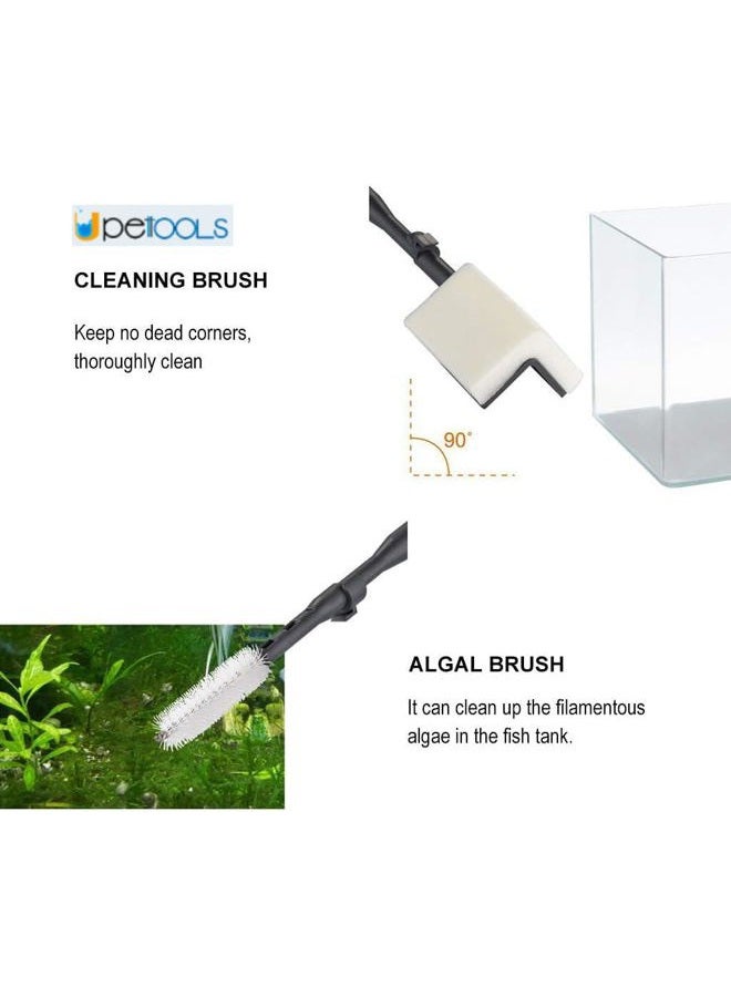 UPETTOOLS Aquarium Cleaning Tool 6 in 1 Fish Tank Cleaning Kit Algae Scraper Scrubber Pad Adjustable Long Handle Fish Tank Brush Cleaner Set (6 in 1 Cleaning Kit) (6 IN 1 Cleaning Tools) - Image 5