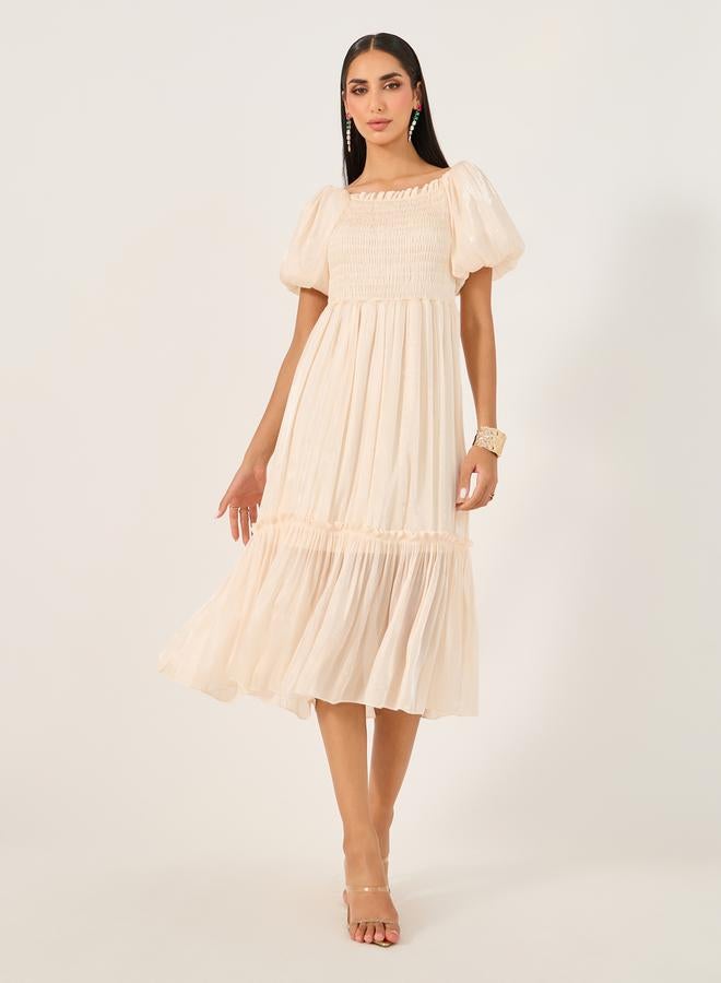 Styli Smocked Chiffon Dress  - Image 2