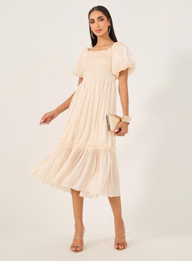 Styli Smocked Chiffon Dress  - Image 1