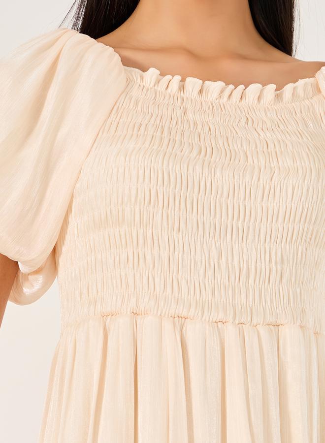 Styli Smocked Chiffon Dress  - Image 4