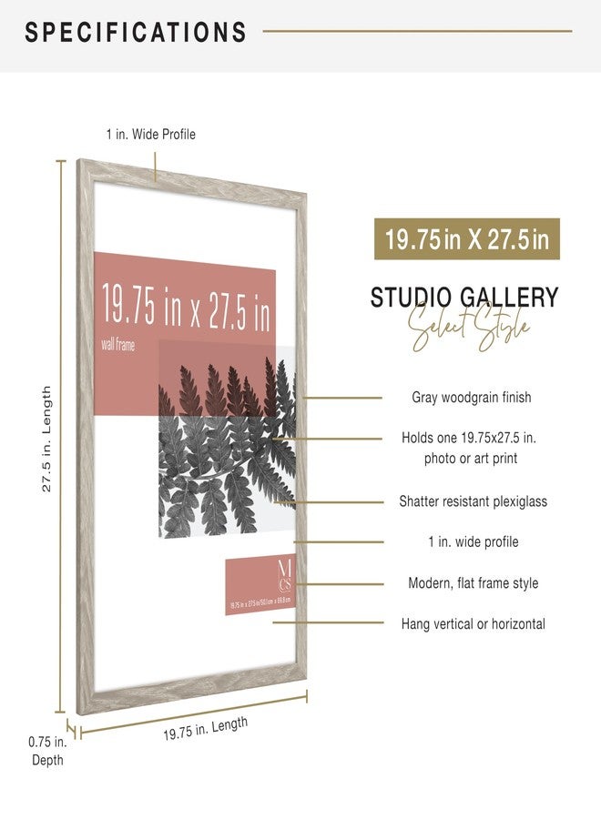 أم سي أس إطار صور كبير من MCS Studio Gallery مقاس 19.75 × 27.5 بوصة بنقشة الخشب الرمادي، يُعلق عموديًا وأفقيًا على الحائط، مناسب للصور والملصقات والمطبوعات الفنية (عبوة واحدة) - Image 3