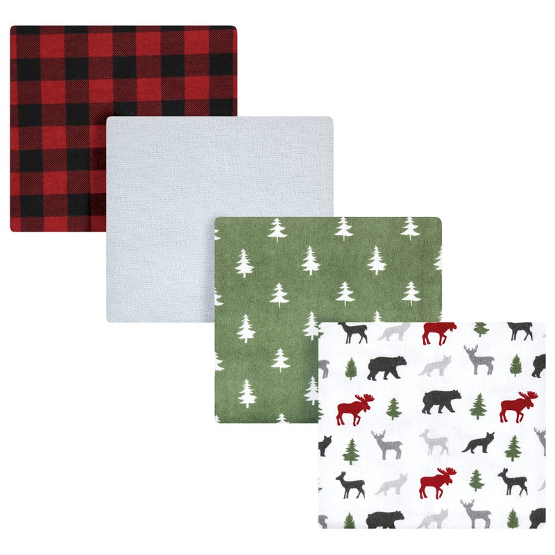 Hudson Baby Unisex Baby cotton Flannel Receiving Blankets  Woodland christmas  One Size