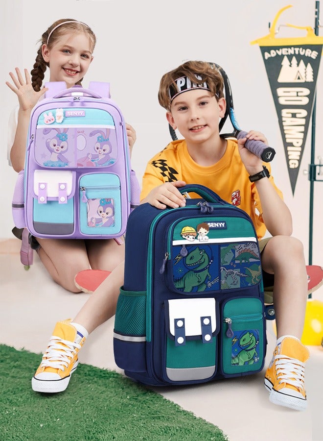 VUCATIN School Bag for Girls 2 PCS Set Kids Backpack Cute School Bags Shoulder Handbags Cartoon Rucksack Book Bags Large Capacity Bag Waterproof Bags Multiple Pockets Schoolbags Pencil Bag (Rabbit 37cm*30cm*14cm) - Image 5