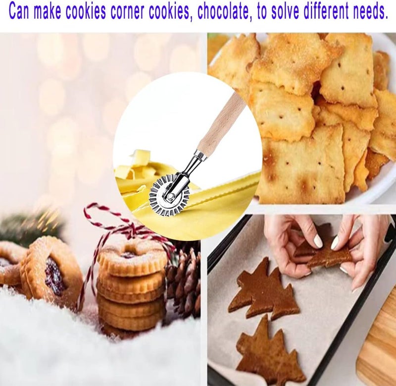 MTOMDY Pastry Wheel Cutter,Pastry and Pasta Cutter Wheel,For Ravioli, Pasta, Dumplings Lasagna, Pierogi - 6.7" Diameter - Image 5