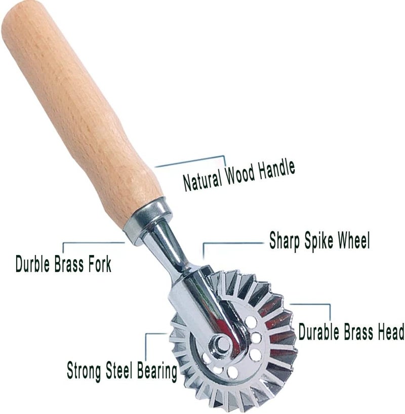 MTOMDY Pastry Wheel Cutter,Pastry and Pasta Cutter Wheel,For Ravioli, Pasta, Dumplings Lasagna, Pierogi - 6.7" Diameter - Image 3