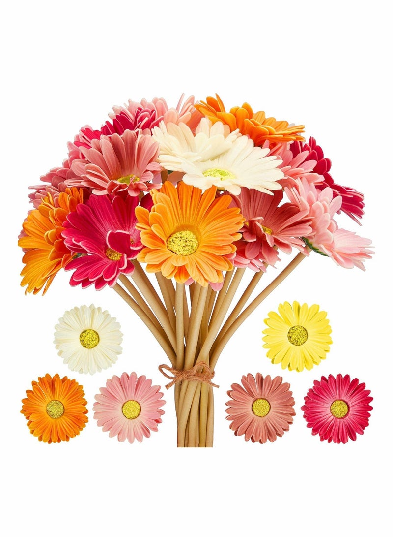 NIBEMINENT Artificial Chrysanthemum Flower Gerbera INS Style Wedding Home Decoration Fake Flower(White, Pink, Yellow, Orange, Rose, Coral,12 Pieces) - Image 1