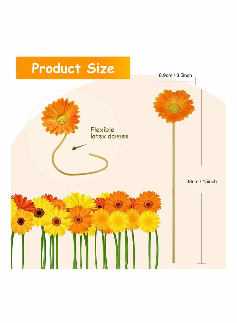 NIBEMINENT Artificial Chrysanthemum Flower Gerbera INS Style Wedding Home Decoration Fake Flower(White, Pink, Yellow, Orange, Rose, Coral,12 Pieces) - Image 5