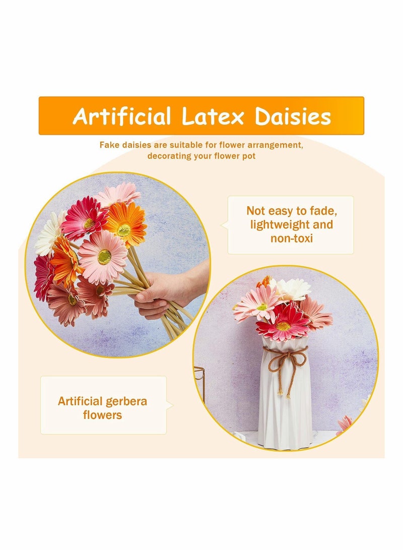 NIBEMINENT Artificial Chrysanthemum Flower Gerbera INS Style Wedding Home Decoration Fake Flower(White, Pink, Yellow, Orange, Rose, Coral,12 Pieces) - Image 2