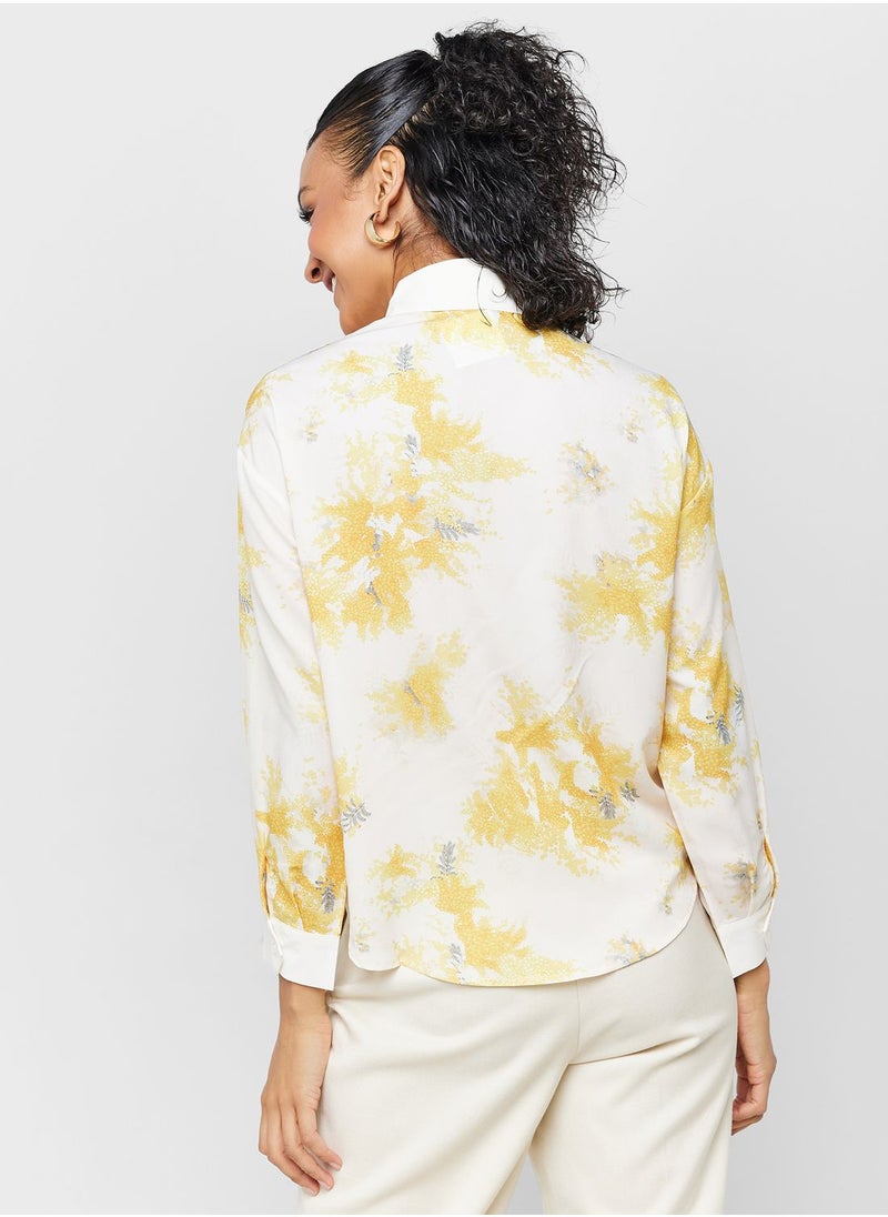 ELLA - Printed Button Down Shirt - Image 1