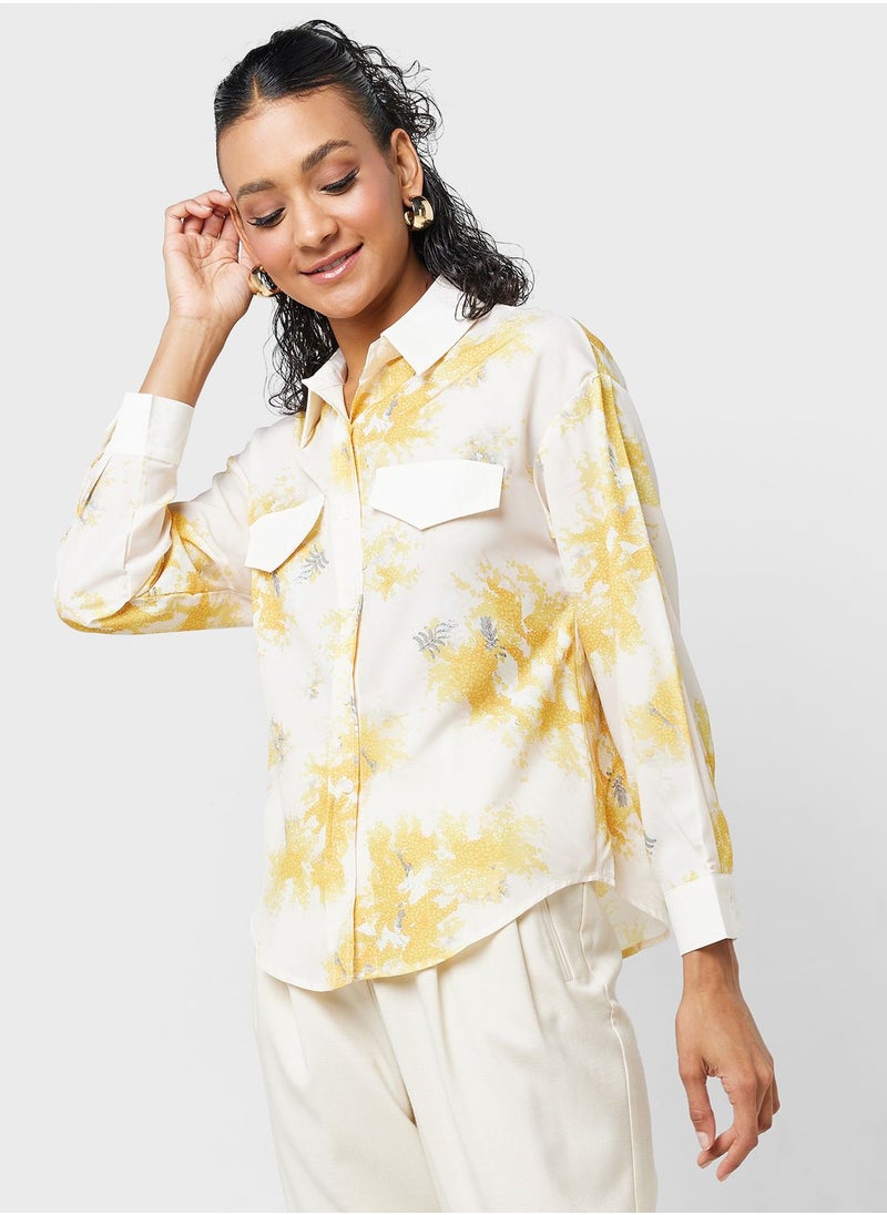 ELLA - Printed Button Down Shirt - Image 1