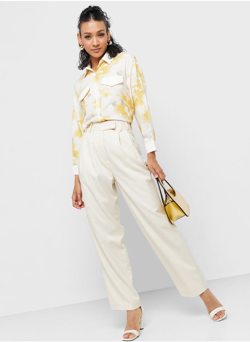 ELLA - Printed Button Down Shirt - Image 1