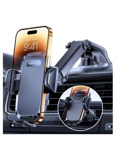 GTSOL New Universal Car Phone Holder [Powerful Suction Cup] Phone Holder Car for Dashboard Windshield [Double Metal Hook] Mobile Holder for Car Air Vent Car Mobile Holder for All 4.0-7.2" Smartphone  - Image 1