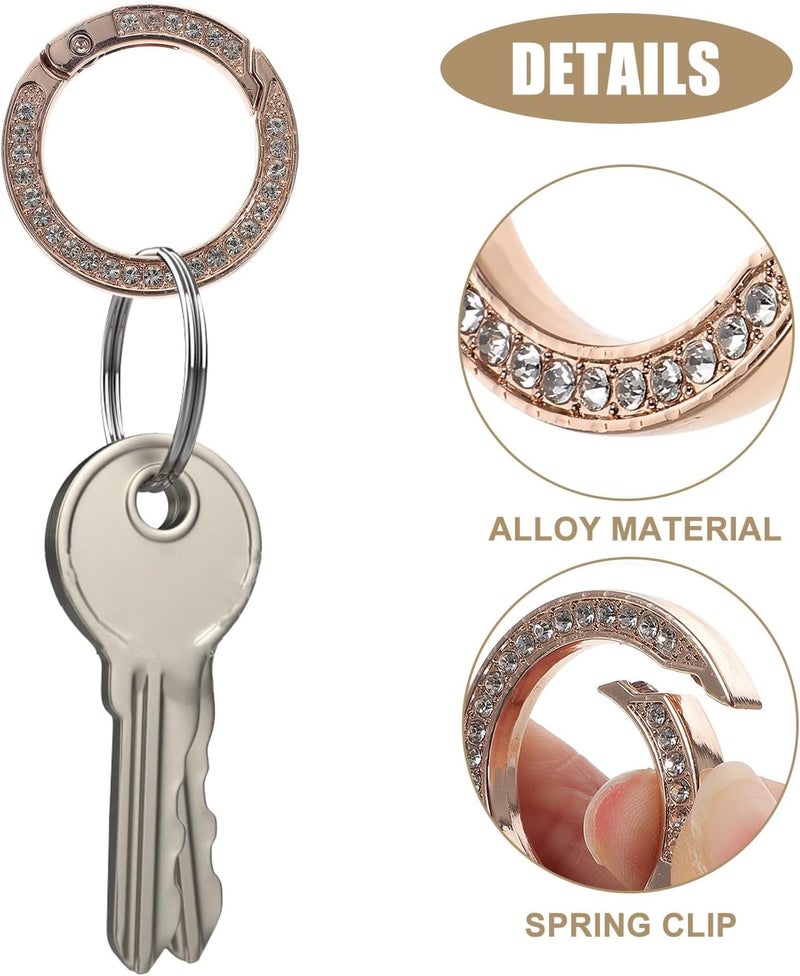 WOONEKY 10 قطع مشابك حلقية معدنية ذهبية فاتحة ثقيلة لصناعة الحقائب اليدوية واكسسوارات DIY - Image 3