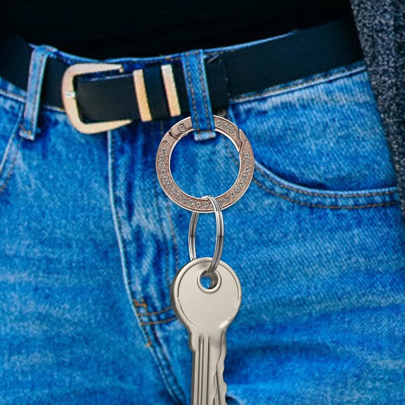 WOONEKY 10 قطع مشابك حلقية معدنية ذهبية فاتحة ثقيلة لصناعة الحقائب اليدوية واكسسوارات DIY - Image 5