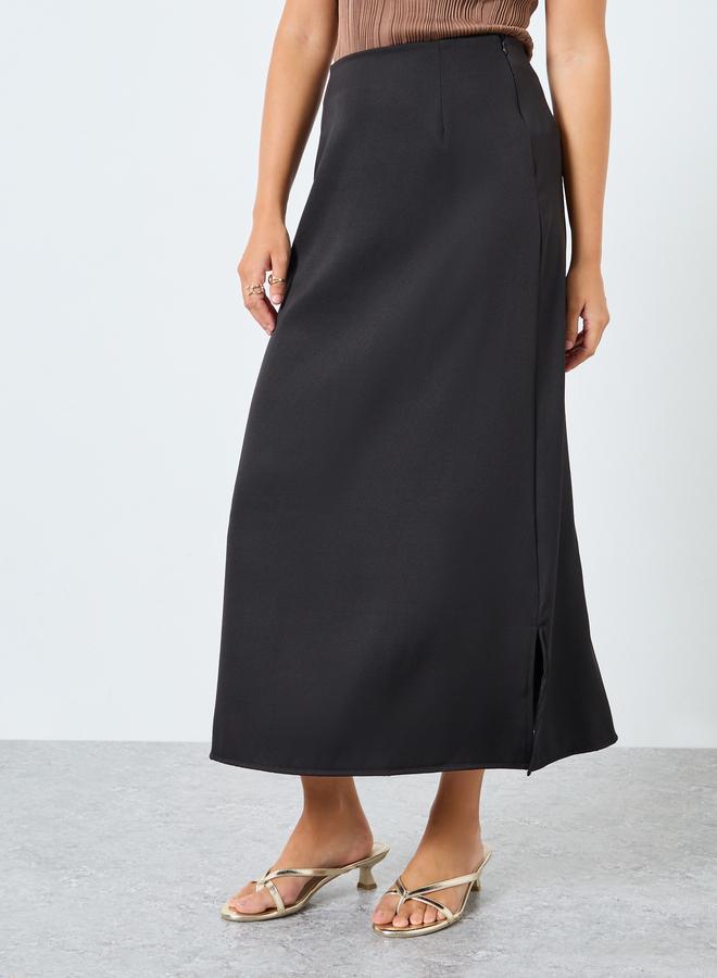 Styli Black A-Line Midi Skirt - Image 2