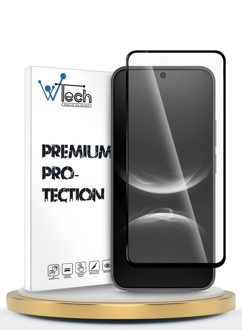 دبليو تيك حامي شاشة زجاجي مقسى كامل الالتصاق بالكامل من سلسلة هواوي نوفا 14 5G 2025 بريميوم E2E (MSGECN) - شفاف/أسود - Image 1