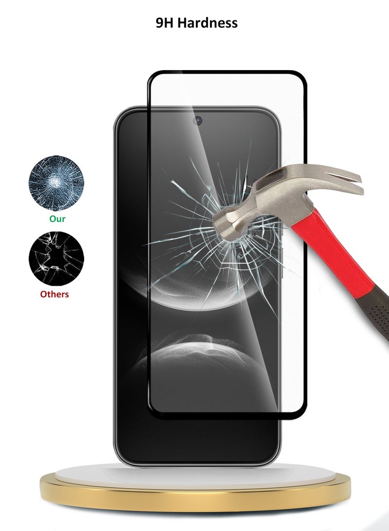 دبليو تيك حامي شاشة زجاجي مقسى كامل الالتصاق بالكامل من سلسلة هواوي نوفا 14 5G 2025 بريميوم E2E (MSGECN) - شفاف/أسود - Image 3