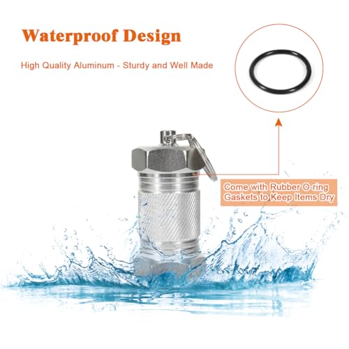 Shintop 2PCS High Capacity Aluminum Container Keychain Waterproof Pill Container - Image 2