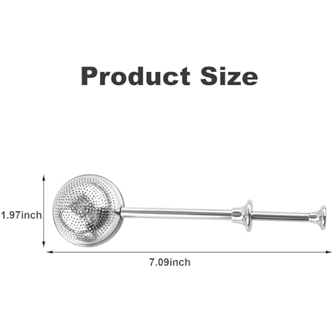 كيلا مصفاة شاي من الفولاذ المقاوم للصدأ على شكل كرة شبكية لتصفية أوراق الشاي السائبة قطعتين فضيتين - Image 3