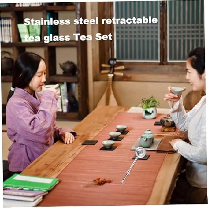 كيلا مصفاة شاي من الفولاذ المقاوم للصدأ على شكل كرة شبكية لتصفية أوراق الشاي السائبة قطعتين فضيتين - Image 5