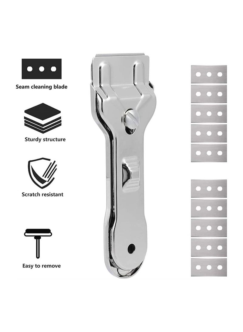 SYOSI Glass Scraper, 2Pcs Window Scraper Paint Scraper Car Decal Glue Remover Cleaning Scraper for Glass Ceramic and Induction Cooktops - Image 2