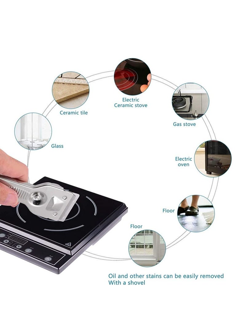 SYOSI Glass Scraper, 2Pcs Window Scraper Paint Scraper Car Decal Glue Remover Cleaning Scraper for Glass Ceramic and Induction Cooktops - Image 4