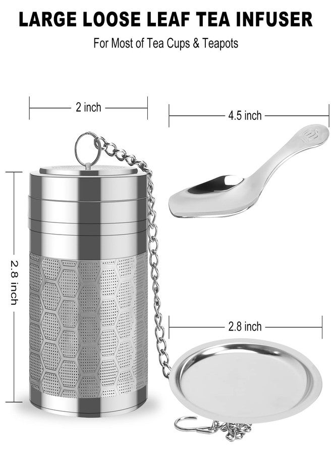 Numola Large Tea Infusers for Loose Tea, Extra Fine Mesh Large Tea Strainer for Spice Cooking, 304 Stainless Steel Tea with Extended Chain Hook for Teapot Cup - Image 2