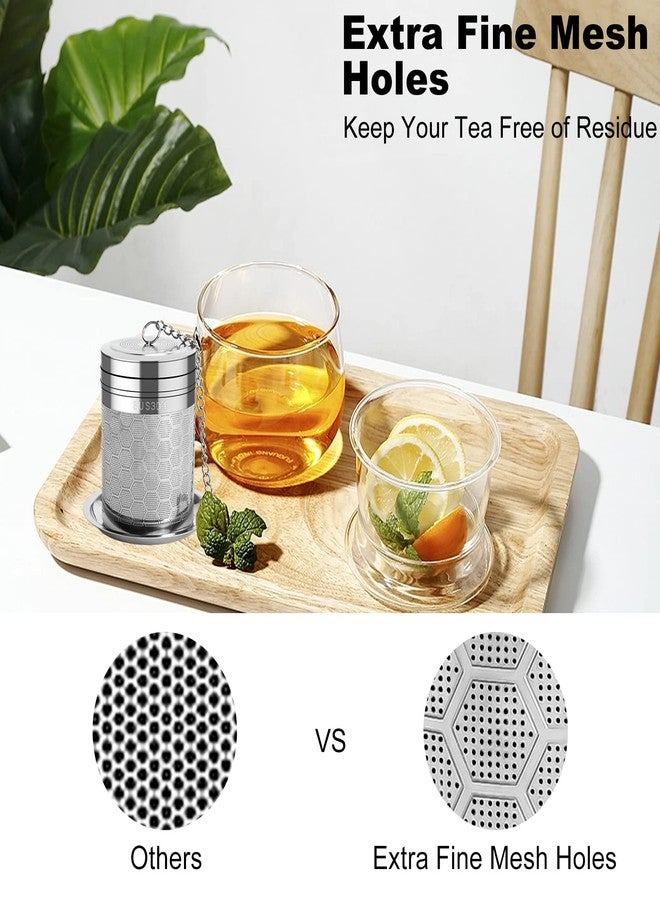 Numola Large Tea Infusers for Loose Tea, Extra Fine Mesh Large Tea Strainer for Spice Cooking, 304 Stainless Steel Tea with Extended Chain Hook for Teapot Cup - Image 4