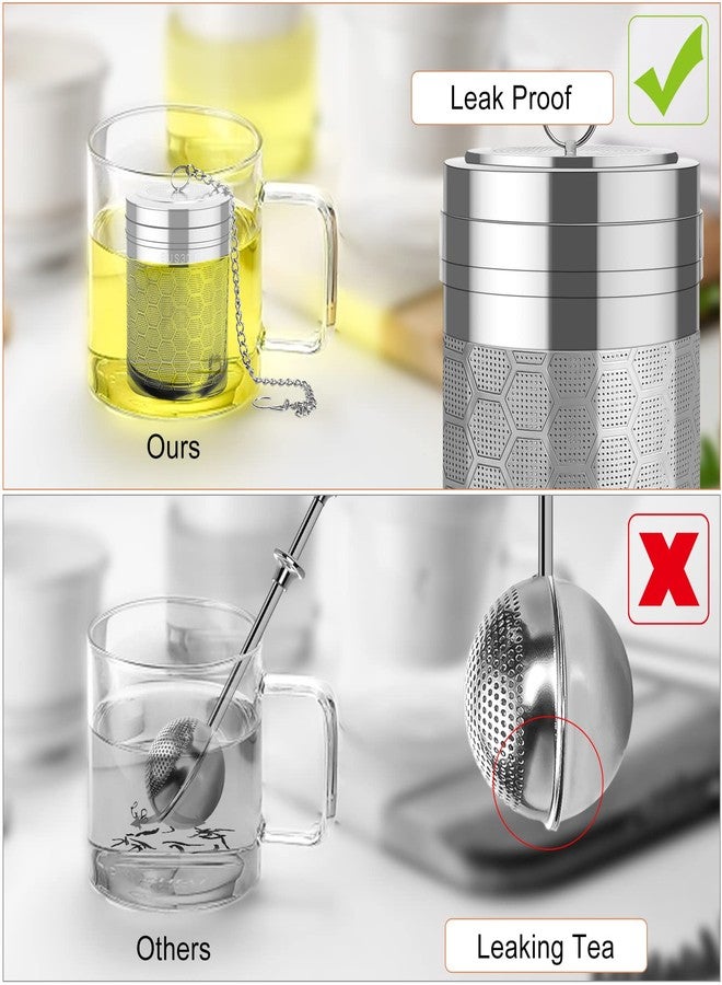 Numola Large Tea Infusers for Loose Tea, Extra Fine Mesh Large Tea Strainer for Spice Cooking, 304 Stainless Steel Tea with Extended Chain Hook for Teapot Cup - Image 5
