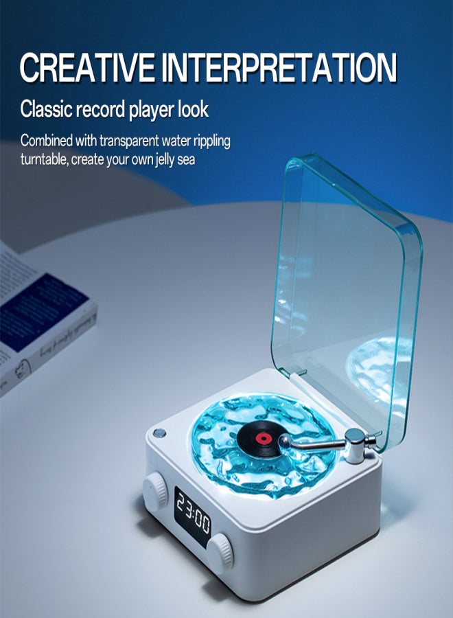 Ocean Wave Projector Player with Water Ripple Turntable Portable White Noise Machine for Sleeping 4 Connection Ways BT Speaker Digital Display Screen Large Knob Operation for Home Office Gift Ideas - Image 5