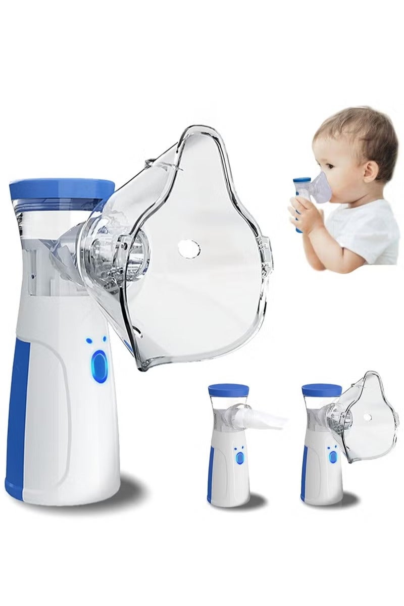BORTONY جهاز نيبولايزر محمول للشباب والأطفال مع قناع وقطعة فم لتخفيف الزكام والربو وصعوبات التنفس - Image 1