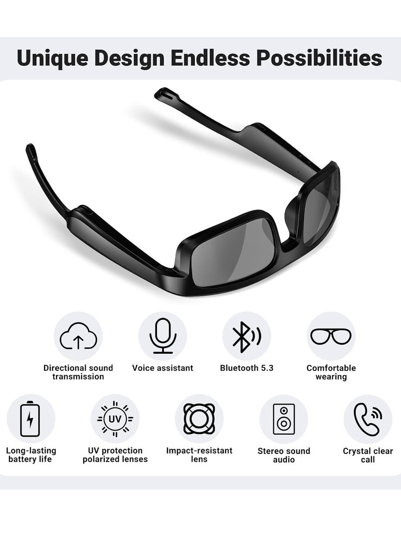 General Smart Glasses, Polarized Bluetooth Sunglasses, Built-in Mic and Speakers, Voice Assistant, UV Protection Audio Sun Glass  - Image 4