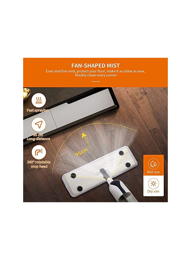 promass Spray Mop for Floor Cleaning,Floor Mop with a Refillable Bottle and 2 Washable Microfiber Pads,for Home Kitchen Hardwood Laminate Wood Vinyl Ceramic Tiles Floor Cleaning (WYL109) - Image 4