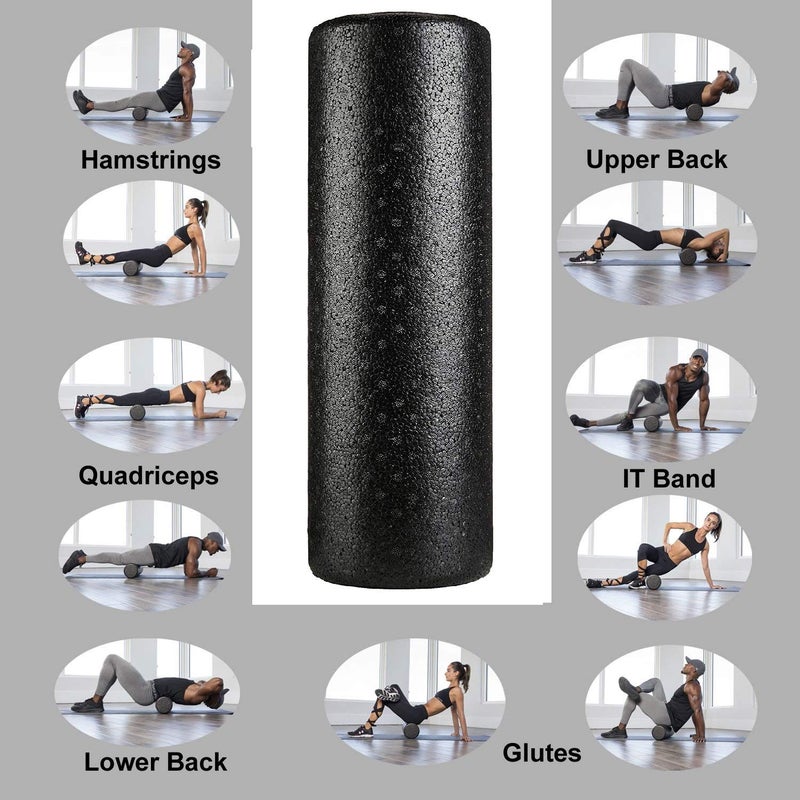 Bodylastics أسطوانة فوم عالية الكثافة (30x14 سم) لتدليك الأنسجة العميقة، تخفيف الألم من العضلات المتعبة، جلسات تمرين اللياقة البدنية قبل وبعد التمرين - Image 2