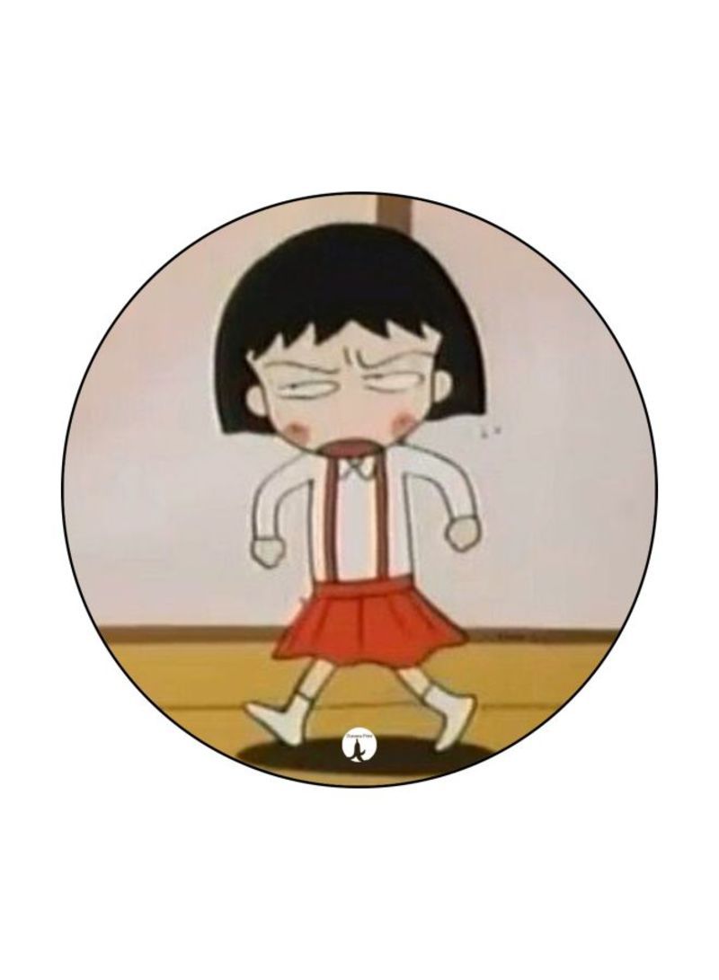 The Anime Chibi Maruko Chan Theme Printed Mouse Pad  Red/White/Brown