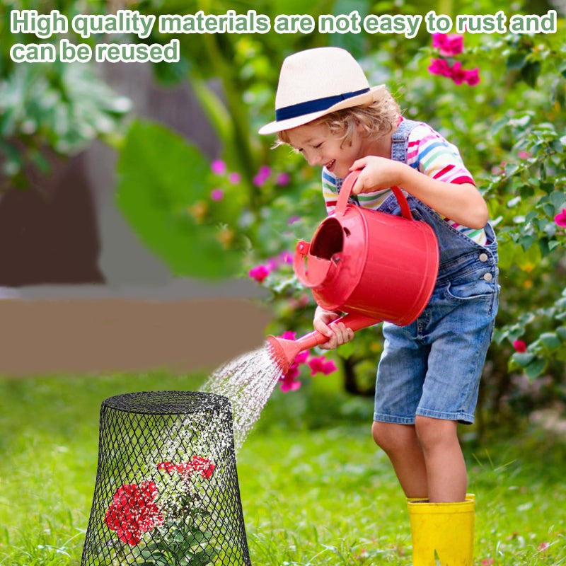 Dukelai 10 Pcs Chicken Wire Cloche Plant Covers Garden Netting Metal Heavy Duty Plant Protectors from Animals for Keeping Bunnies Chicken Squirrels Birds Other Out 9.13Ã—9.13 in - Image 5